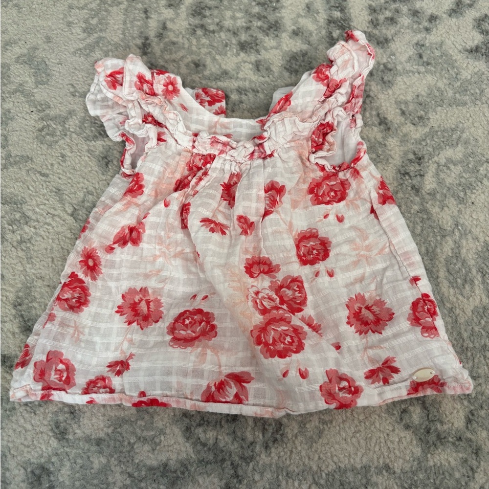 Floral Ruffle Sleeve Kids Top 2Y Tartine et Chocolat